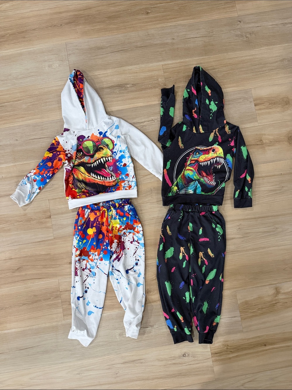 Kids Multicolor Dinosaur Hoodie & Jogger Costume Set - Unbranded